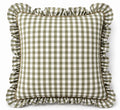 Allegria - capa de almofada xadrez com babado verde