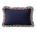 Allegria - capa de almofada retângular com babado azul marinho