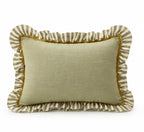 Allegria - capa de almofada retângular com babado verde