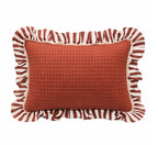 Allegria - capa de almofada retângular com babado vermelho