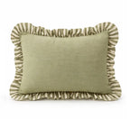 Allegria - capa de almofada retângular com babado verde