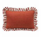 Allegria - capa de almofada retângular com babado vermelho