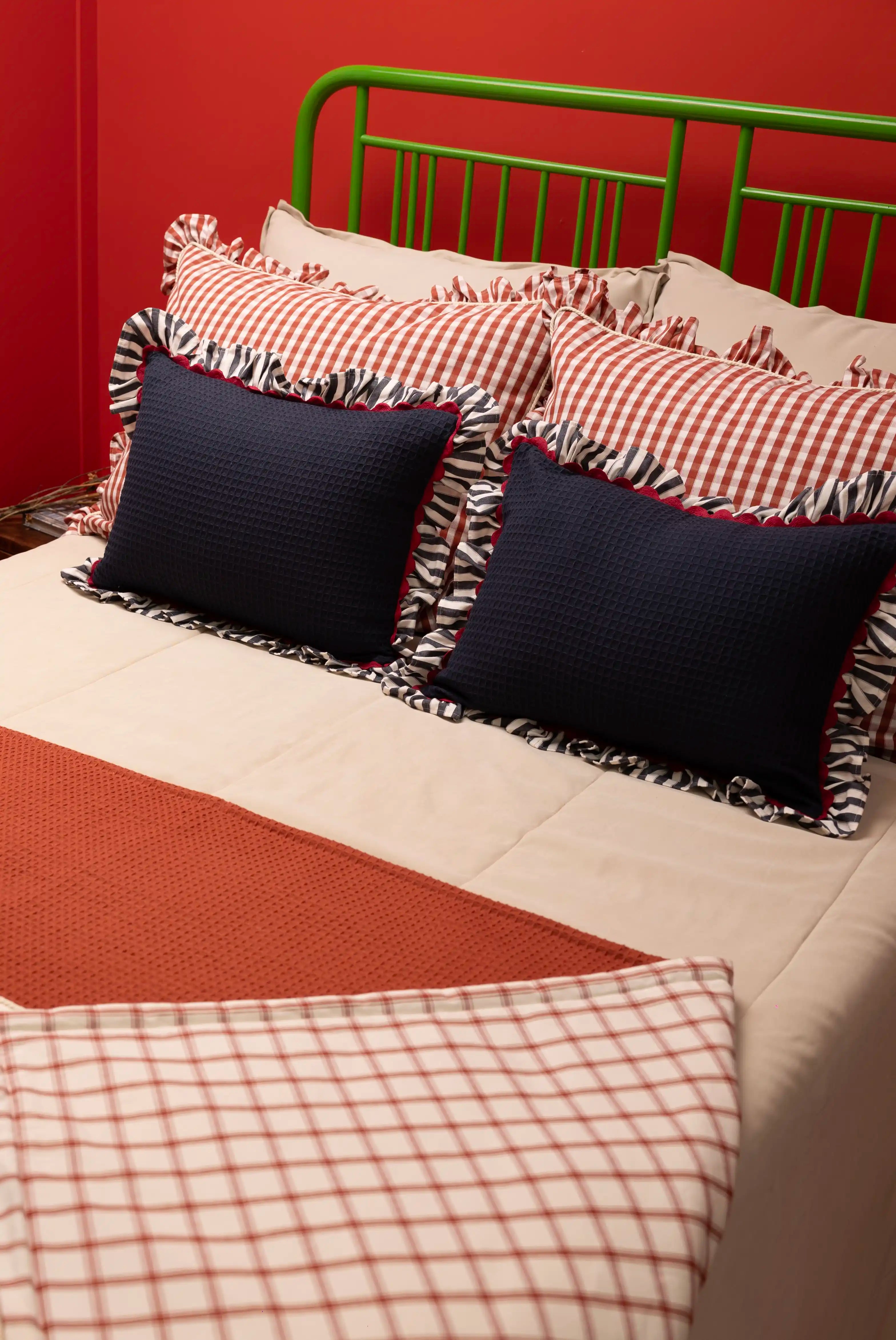 Allegria - conjunto de capa de travesseiros e peseira vermelho