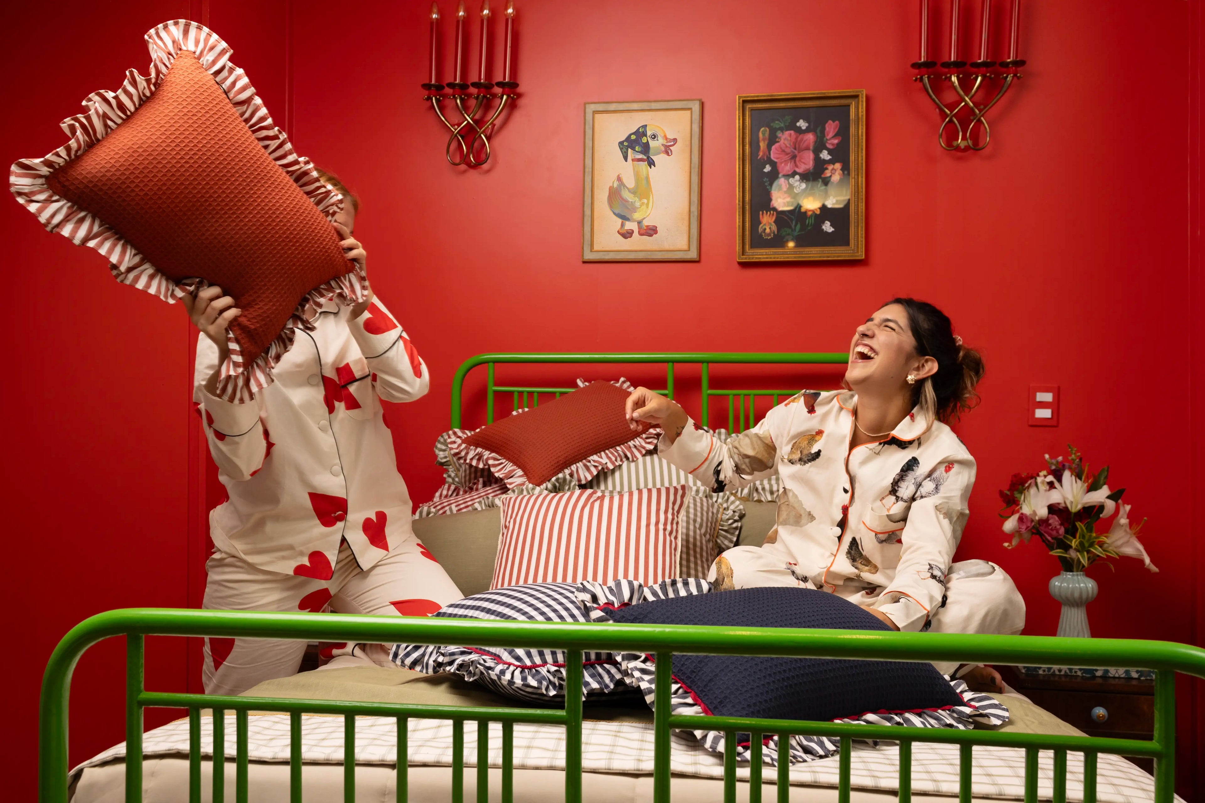 Allegria - capa de almofada listras azul marinho