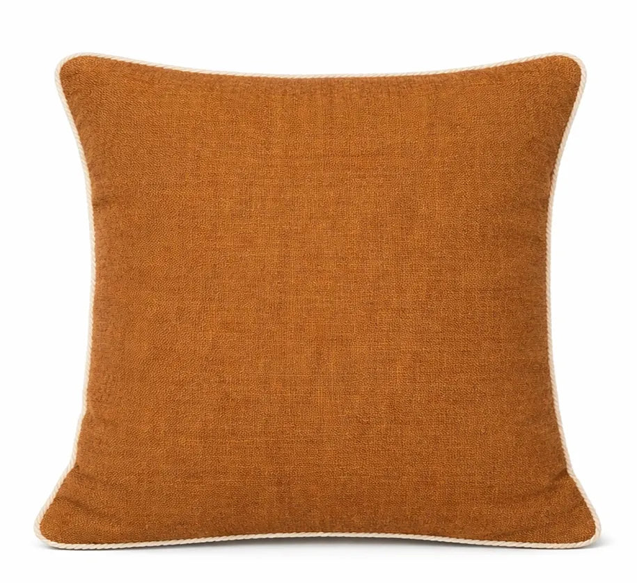 Not so serious - capa de almofada em linho terracota