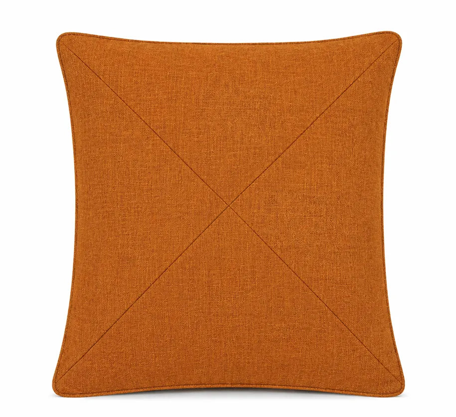 Not so serious - capa de almofada em linho detalhe x terracota