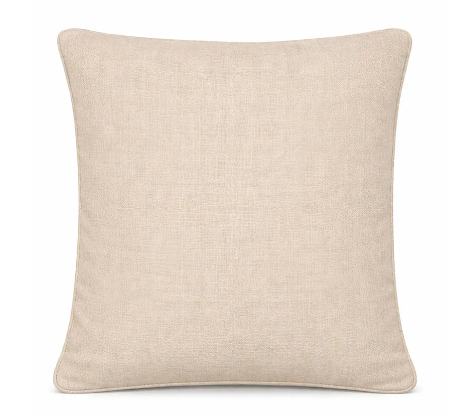 Not so serious - capa de almofada em linho detalhe x bege