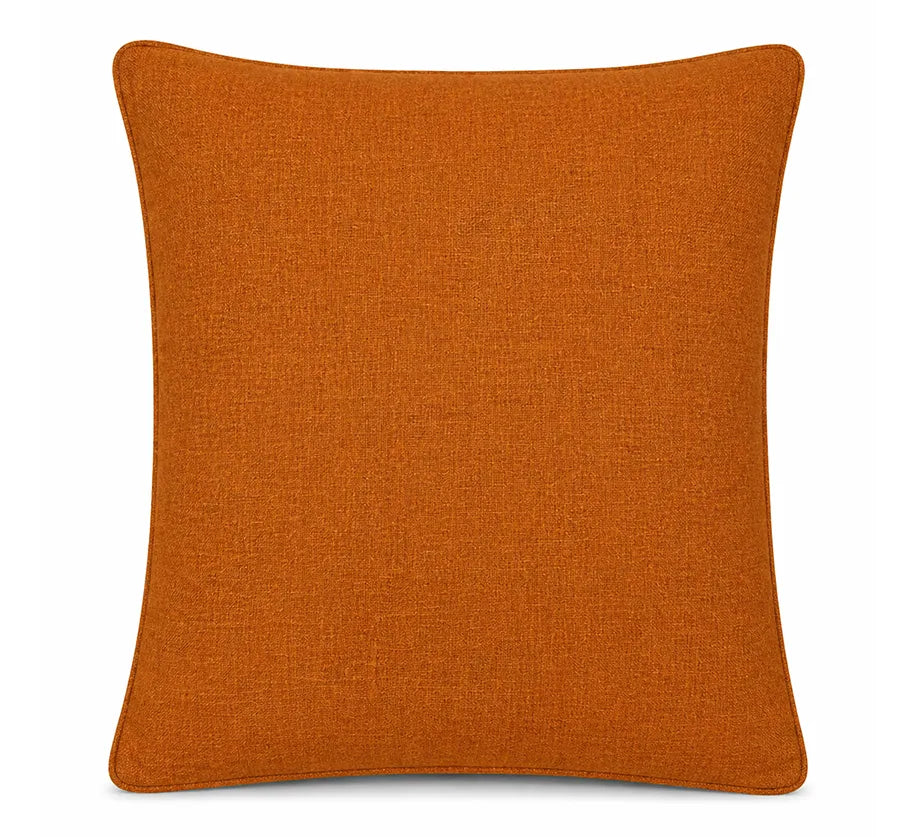 Not so serious - capa de almofada em linho detalhe x terracota