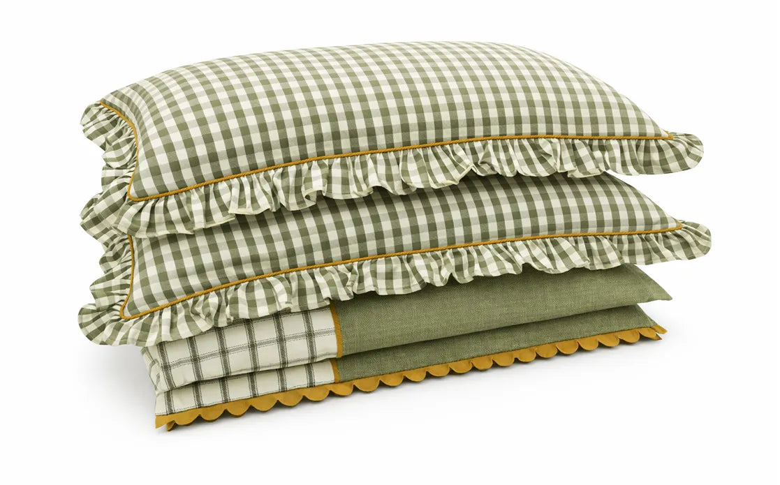 Allegria - conjunto de capa de travesseiros e peseira verde