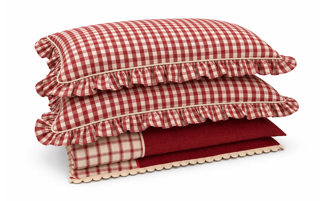 Allegria - conjunto de capa de travesseiros e peseira vermelho