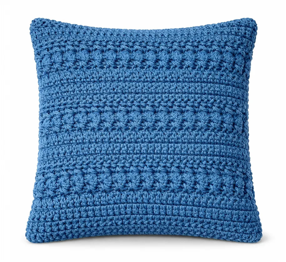 Offline - capa de almofada crochê azul