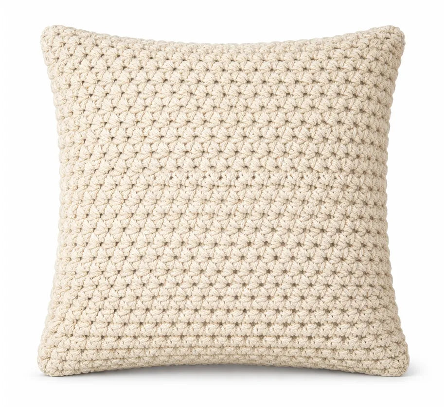 Offline - capa de almofada crochê natural